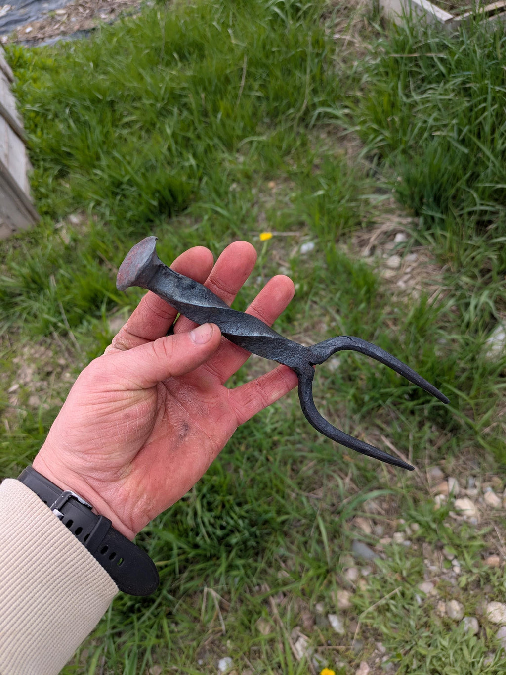 Hand forged steak fork