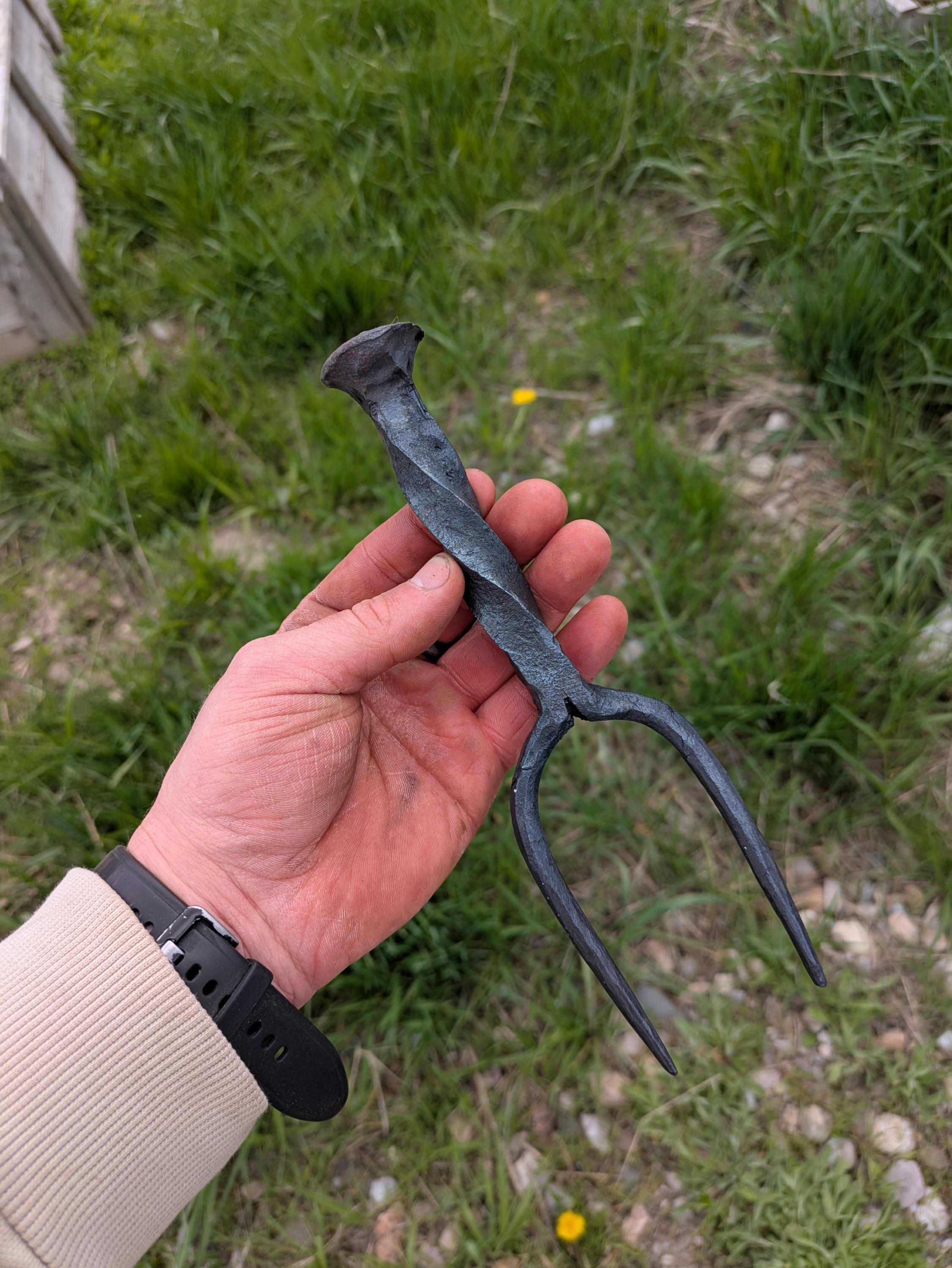 Hand forged steak fork