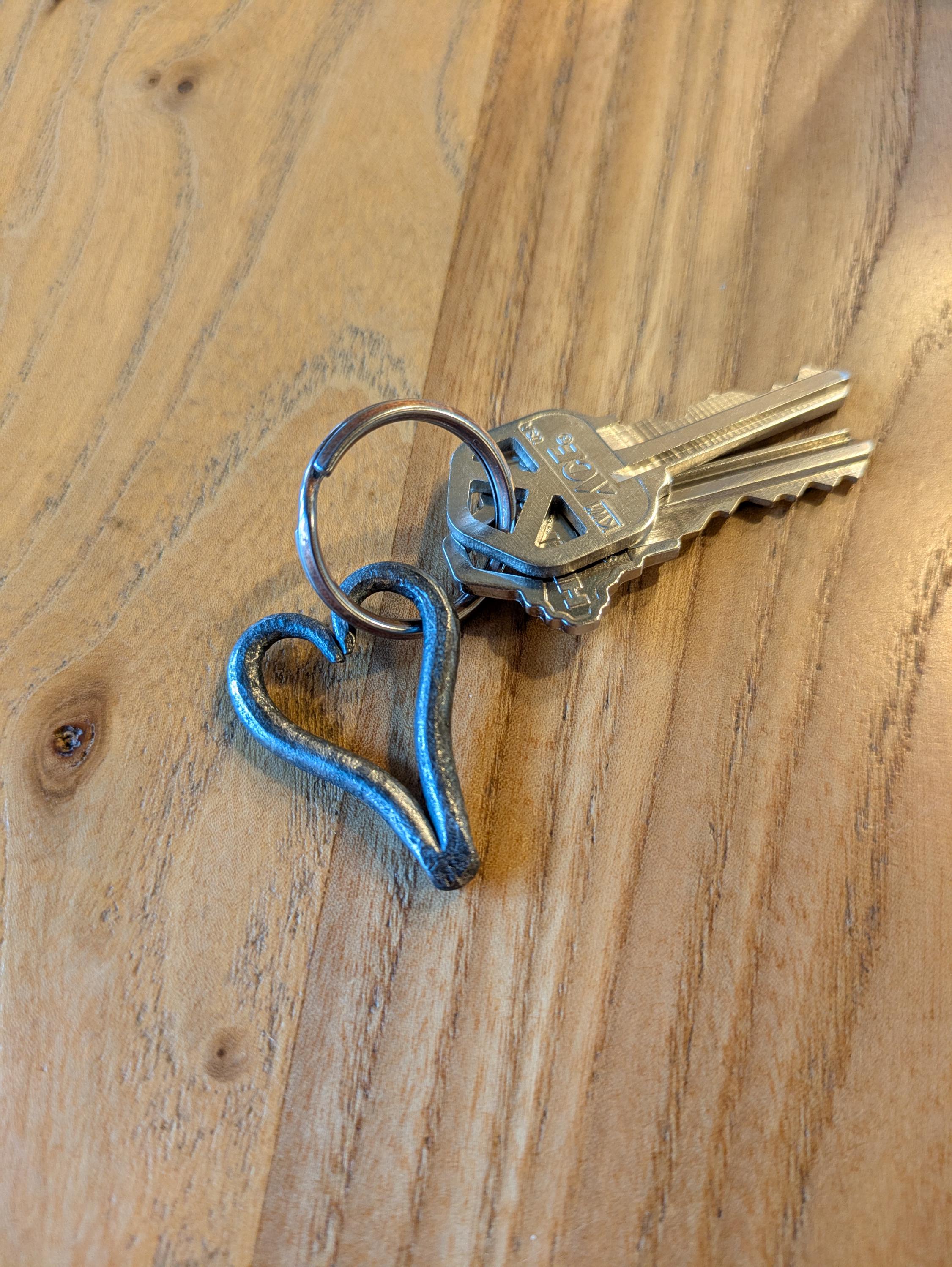 Hand Forged Heart Keychain
