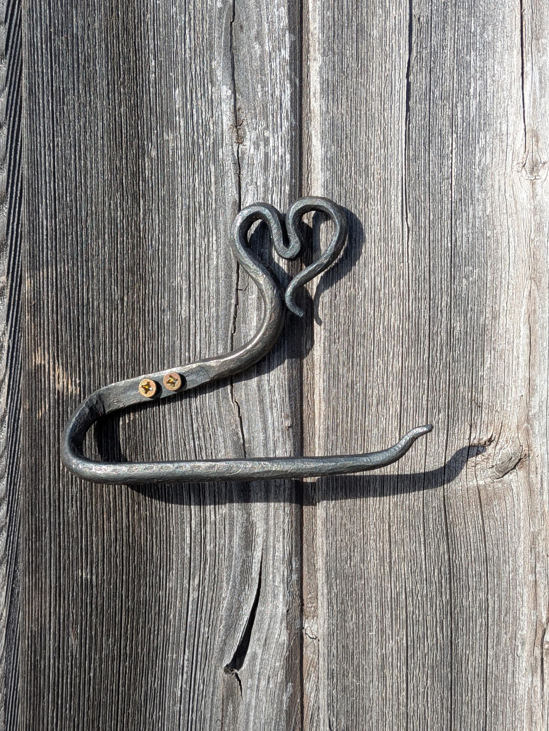 Hand Forged Towel Holder Blacksmith With Heart