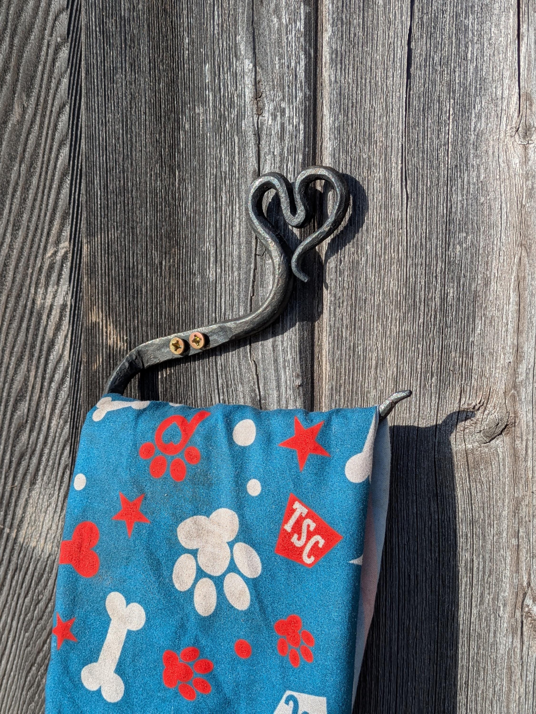 Hand Forged Towel Holder Blacksmith With Heart